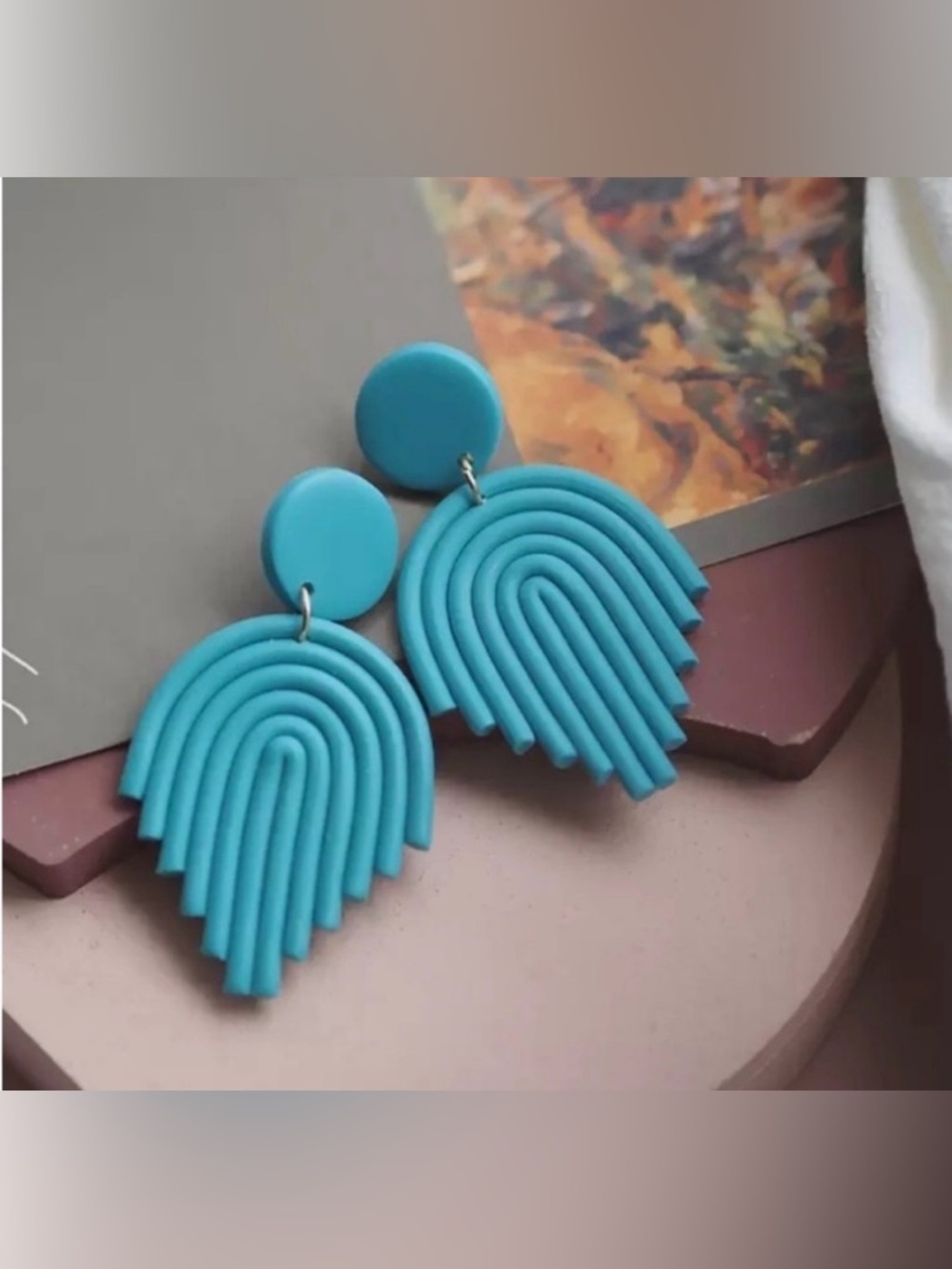 Trendy In Style Teal Tiffany Blue Boho bohemian New Clay 90s y2k Vintage